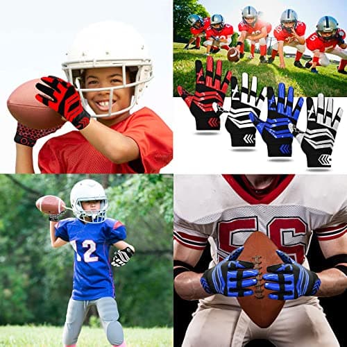 Non-Slip Silicone Football Gloves for Adults & Youth Lightweight Flexible Receiver Gloves