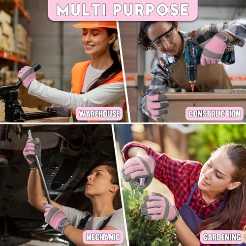 HANDLANDY Women's Touch Screen Safety Work Gloves for Yardwork Gardening