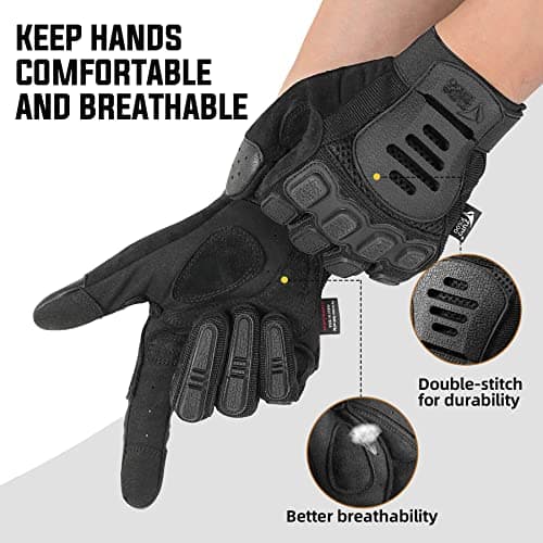 ZUNE LOTOO Men's Touchscreen Tactical Gloves with TPR Protection for Motorcycle Airsoft Paintball