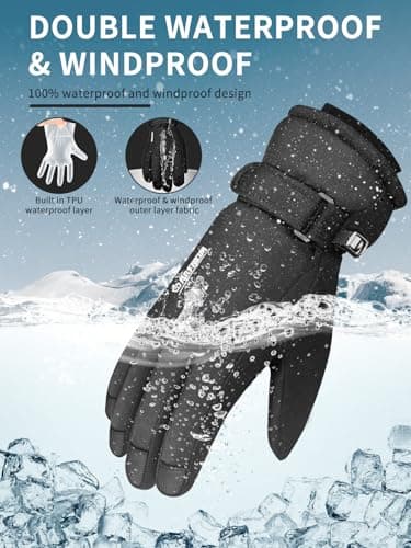 ARFNKIM Waterproof Touchscreen Winter Gloves -20℉ Men Women Ski Thermal