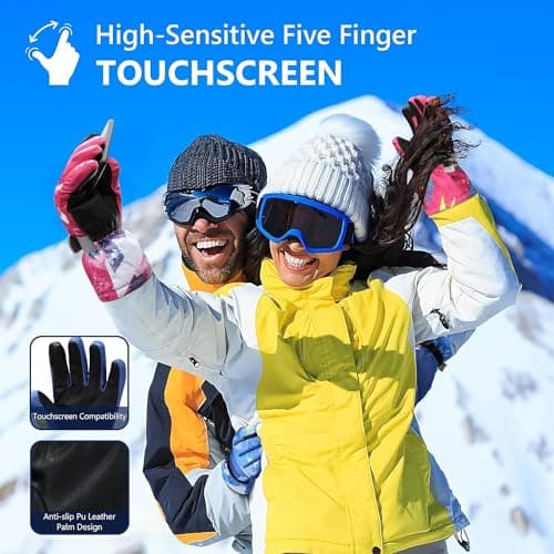 Odtmger Warmest Waterproof & Breathable Ski Gloves, Perfect for Men & Women in Cold Weather
