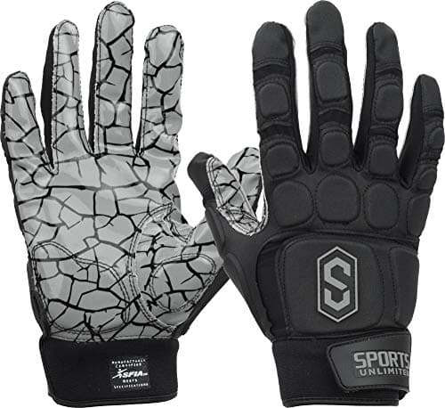 Sports Unlimited Max Clash Padded Lineman Gloves — Black