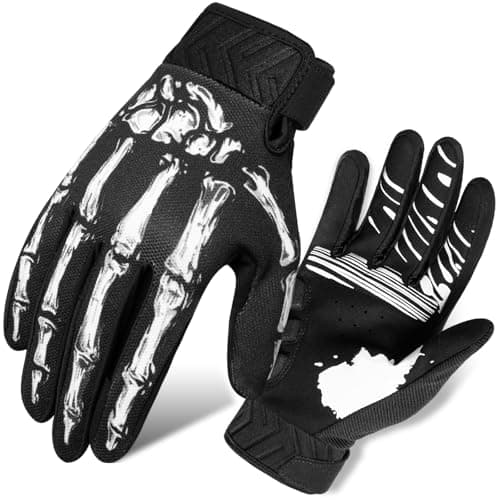 Skull Skeleton Gloves for Men and Women: Touchscreen Breathable Cycling Gloves