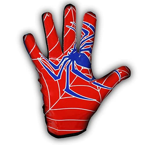 Spider Youth Football Gloves - Tacky Grip Tight Fit Receiver Gloves - Pro Elite Stickiness