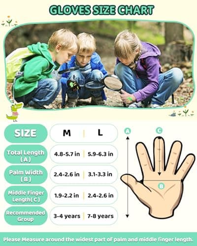 RIGWARL Kids Winter Fleece Gloves Water Repellent Lightweight