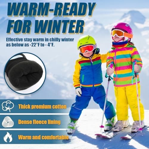 RIGWARL Winter Waterproof Kids Mittens Light Blue