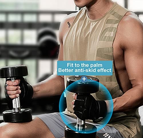 Men's Workout Gloves with Wrist Wraps for Full Palm Protection