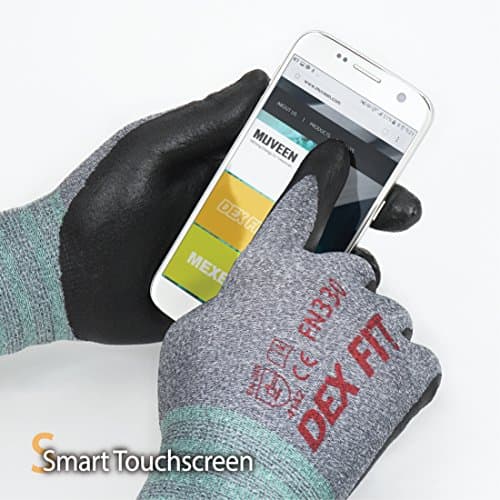 DEX FIT Nitrile Work Gloves, 3D-Comfort Stretch, 3Packs, Durable & Breathable; Grey M (8)