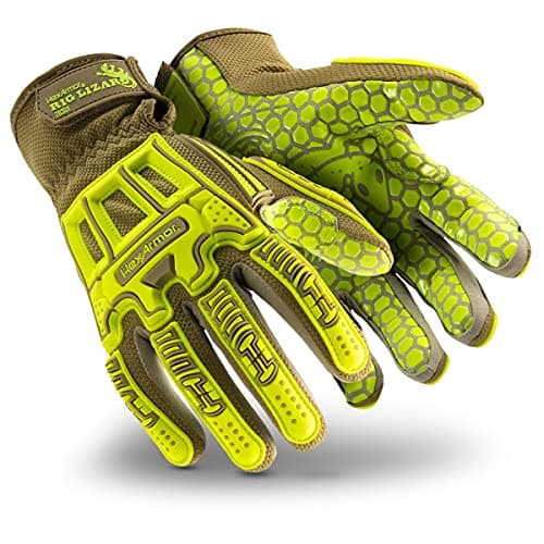 HexArmor Rig Lizard Safety Work Gloves | Impact Protection — 2030x | Tan Impact W/ Silicone Grip