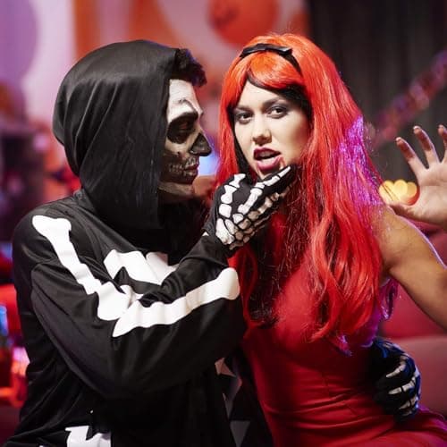 VEAGINS Halloween Skeleton Gloves for Adult Cosplay Party