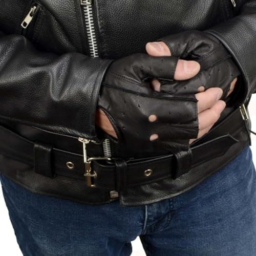 Milwaukee Black Perforated Gel Padded Men's Motorcycle Gloves
