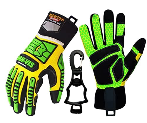 Seibertron HIGH-VIS Rigger Cut5 Gloves CE EN388 Oil & Gas Drilling Protection — Sdxg2+1 Glove Clip