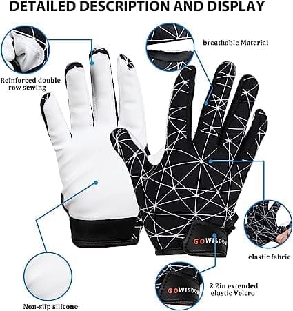 Youth Football Gloves with Silicone Grip for Enhanced Play