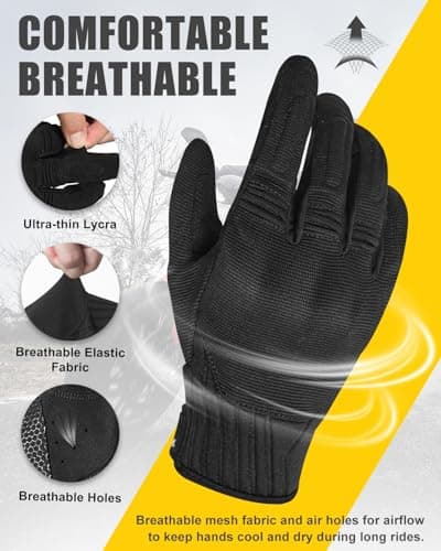 RIGWARL Touchscreen Motorcycle Gloves with TPR Palm Pad for Men and Women