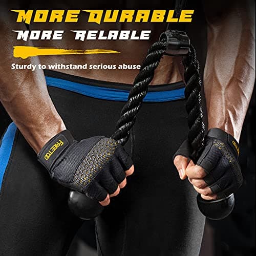 FREETOO Men's Weight Lifting Gloves with Cushion Pads and Silicone Grip