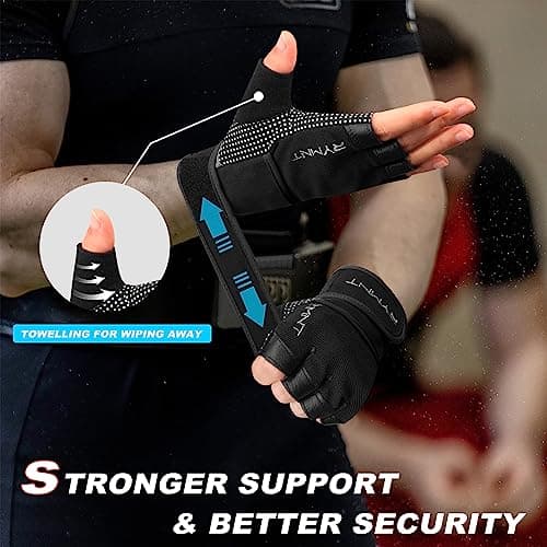 Wrist Support Workout Gloves for Men & Women - Full Palm Protection & Extra Grip