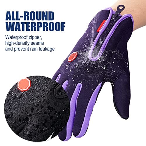 Zhanmai 3-Pair Outdoor Winter Touchscreen Gloves for Men & Women Windproof Waterproof Thermal