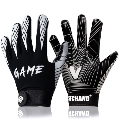 Non-Slip Breathable Football Gloves for Youth and Teen Training — game-black & white