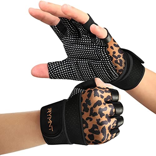 Wrist Support Workout Gloves for Men & Women - Full Palm Protection & Extra Grip — Leopard