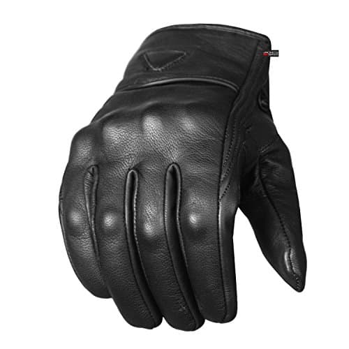 Men's Premium Leather Motorcycle Jacket & Gel Gloves for Street Cruisers