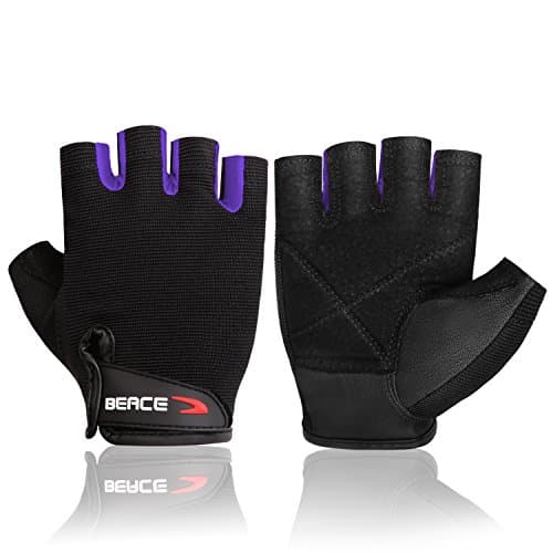BEACE Anti-Slip Weight Lifting Gloves for Men & Women Fitness Training — Purple