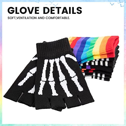 Stylish Fingerless Skull Gloves for Men and Women