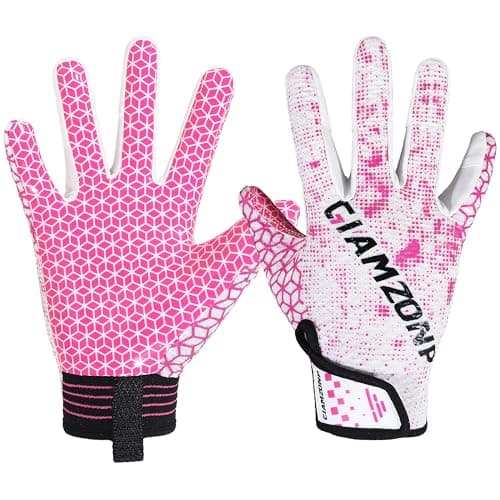Youth Flag Football Gloves for Kids with Sticky Grip - Snug Fit — Pink