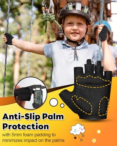 RIGWARL Kids' Protective Cycling Gloves for Hiking, Camping, Fishing
