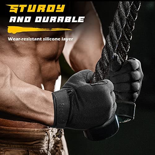 FREETOO Lightweight Full-Finger Workout Gloves for Men - Padded Weightlifting and Gym Training with Excellent Grip and Palm Protection
