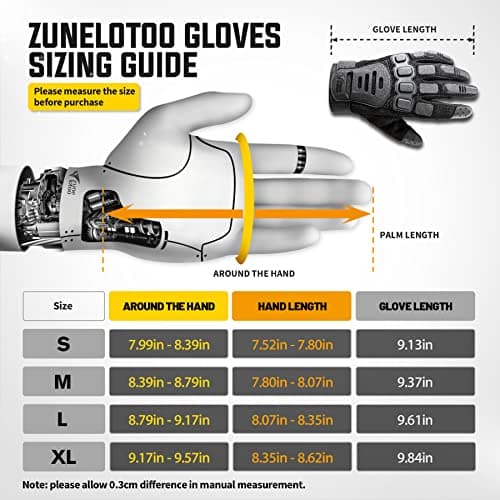 ZUNE LOTOO Men's Touchscreen Tactical Gloves with TPR Protection for Motorcycle Airsoft Paintball