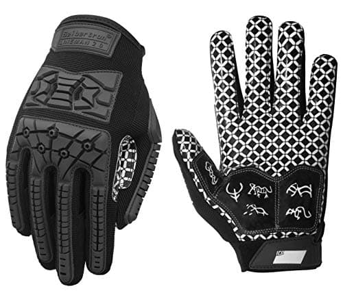 Seibertron Lineman 2.0 Padded Palm Football Gloves, TPR Protection Adult & Youth Sizes