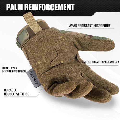 TACTICAL RUBBER GUARDS FOR MEN, BREATHABLE & TOUCHSCREEN CAPABLE Outdoor Gloves