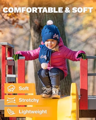 RIGWARL Winter Water Repellent Anti-Slip Cycling Gloves for 3-6 Year Old Boys and Girls