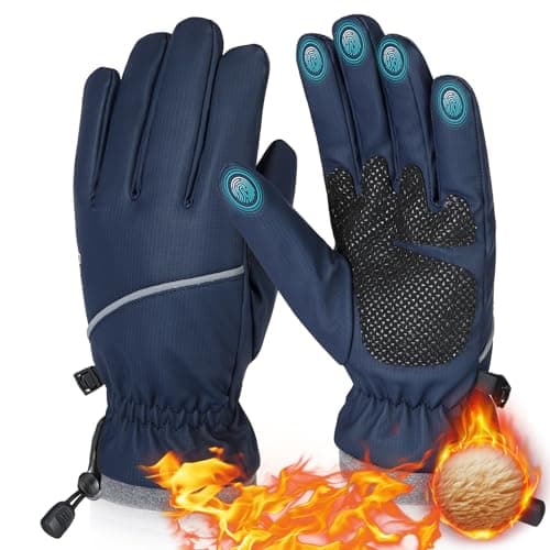 Rsebly Winter Gloves: Waterproof, Windproof, Touch Screen, Thermal Warm for Men and Women — Blue