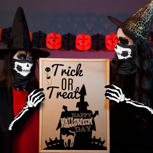 Whaline Skeleton Gloves & Skull Face Masks for Halloween