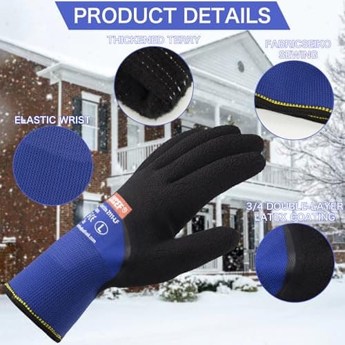 LOCCEF Winter Work Gloves for Men and Women, Freezer-Thermal Insulated, Super Grip
