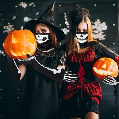 Whaline Skeleton Gloves & Skull Face Masks for Halloween