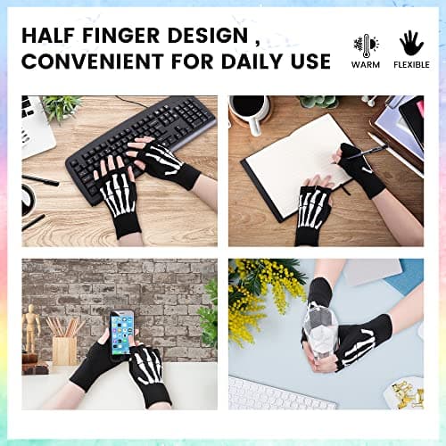Stylish Fingerless Skull Gloves for Men and Women