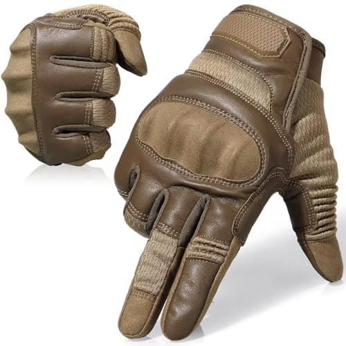 AXBXCX Men's Motorcycle Gloves - Touchscreen Capable, Ultimate Protection, Durable for Outdoor Activities — Brown