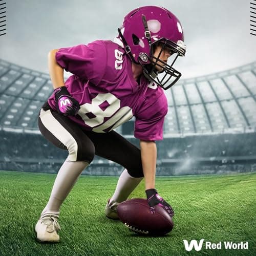 RED WORLD Football Gloves for Youth & Adult, Sticky Receiver Gloves Enhanced Performance