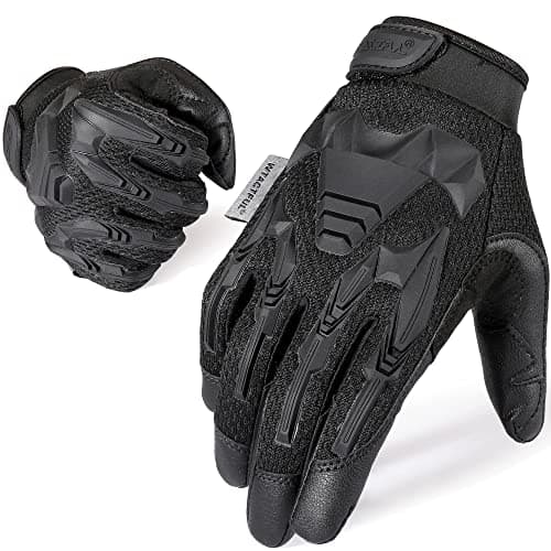 TACTICAL RUBBER GUARDS FOR MEN, BREATHABLE & TOUCHSCREEN CAPABLE Outdoor Gloves — Upgrade Fabric - Black