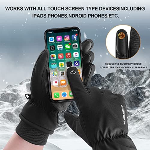 Anqier Winter Gloves -30℉ Waterproof & Windproof Touchscreen for Skiing, Hiking, Running Men & Women
