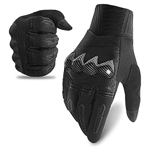 Touchscreen Non-Slip Skeleton Motorcycle Gloves for Men and Women — Black