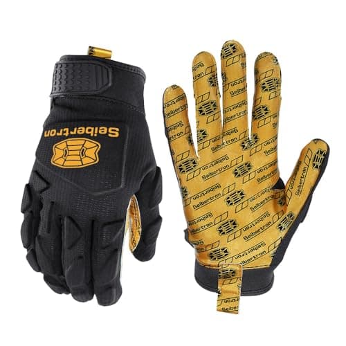 Seibertron Gel-Filled Anti-Impact football gloves for Adults and Youth — TOUCHSCREEN-BLACK/GOLD