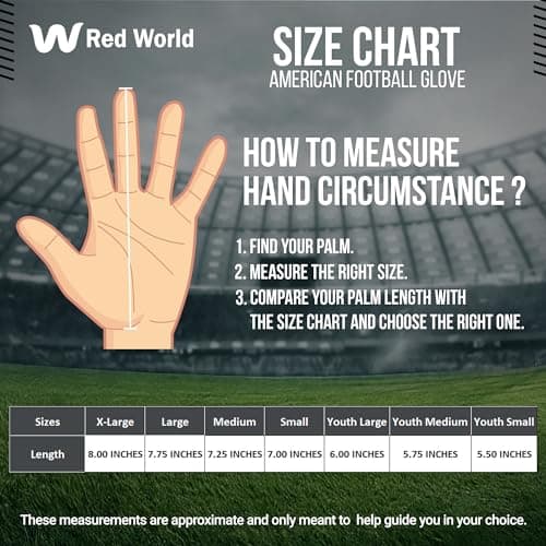 RED WORLD Sticky Football Gloves for Youth and Adults