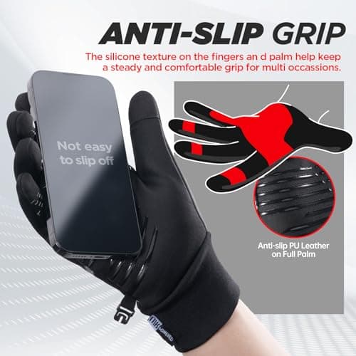 RUIXUE Windproof Anti-Slip Thermal Gloves - Warm, Soft, Stretchy, Touch Screen, Splash-Proof