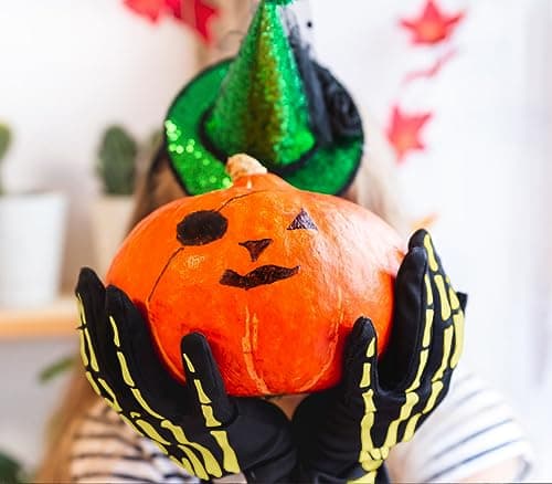 Naichuo Skeleton Gloves for Halloween Costumes (Men, Women, Kids Over 3)