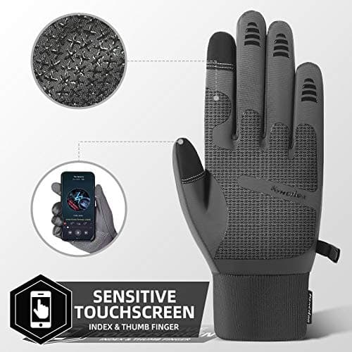 Suneed Men's Winter Gloves, Waterproof & Touchscreen Cold Weather Running and Hiking