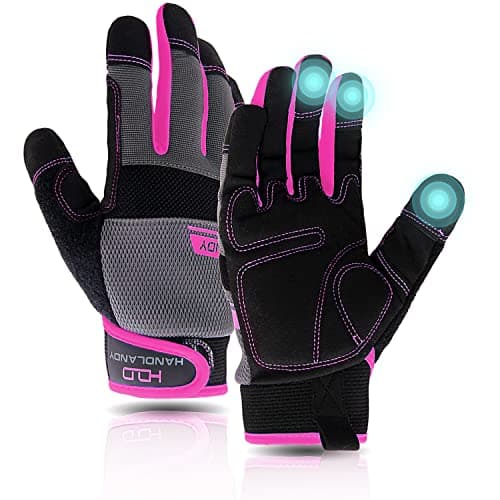 AIGEVTURE Women's Breathable Touch Screen Gloves, Pink, Large — Pink