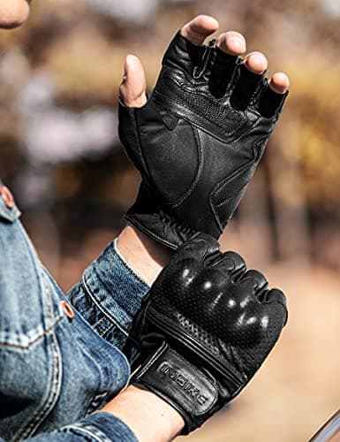 INBIKE Summer Breathable Goat Leather Motorcycle Gloves